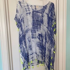 Surf Gypsy coverup with green tassels size M
